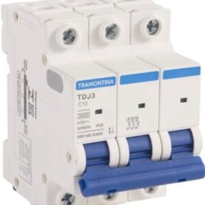 Disjuntor Tripolar 10A TDJ3-3C10 3P 3kA 230/400V Trilho DIN - Tramontina