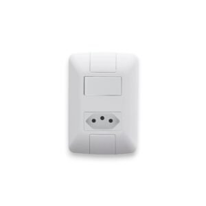 Interruptor Simples 4X2+1 6A 1 Tomada 2P+T Termoplastico 10A/250V Linha Aria Branco - Tramontina | Versatilidade e Segurança