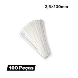 Abraçadeira de Nylon Natural 2,5x100mm - Guepar | Fixação Segura