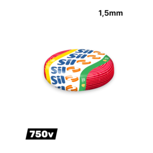 Cabo Flexivel 1 5mm 750V 1,50 Vermelho - FlexSil | Alta Segurança