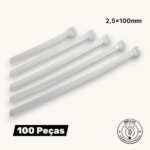 Abraçadeira de Nylon Natural 2,5x100mm - Guepar | Fixação Segura