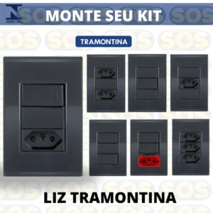 tomada tramontina liz grafite