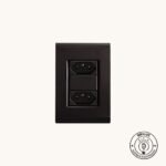 Tomada Grafite Dupla 2P+T 10A com Placa 4x2 Liz Kit 5un - Tramontina | Modular e Elegante