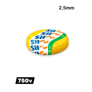 Cabos FlexSil 750V 2,50mm² Amarelo Rolo 100m - SIL | Instalação Elétrica Residencial e Comercial