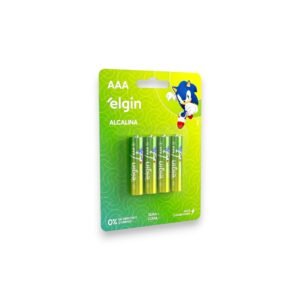 Pilhas Alcalinas AAA Elgin Sonic Blister com 4 Unidades 1,5V | Alta Durabilidade