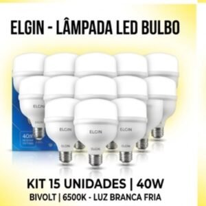 Kit 15 Lâmpadas de Led Bulbo 40W 6500K E27 Bivolt - Elgin | Alta Eficiência