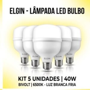 Lâmpadas LED Elgin Bulbo 40W 6500K Bivolt E27 Kit com 5 - Elgin | Alta Eficiência
