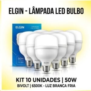 Lâmpadas de Led Redonda Bulbo 50W 6500K Bivolt E27 Kit 10un - Elgin | Alta Iluminação