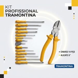 Ferramentas Kit Jogo de Chaves 14 Peças + Alicate de Corte Diagonal 6" - Tramontina | Precisão e Durabilidade