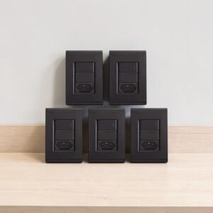 Kit Interruptor Simples 10A + Tomada 2P+T 10A Placa 4x2 Liz Grafite - Tramontina | Kit com 5+1