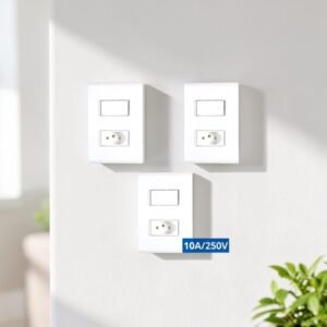 Kit Tomadas e Interruptores 3 Simples + 1 Tomada 2P+T 10A 250V Placa 4x2 Liz Branco - Tramontina