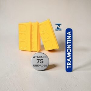 Caixa de Tomada Embutir Retangular 4x2 1/2 3/4 1 Termoplástico Amarela Kit 75un - Tramontina