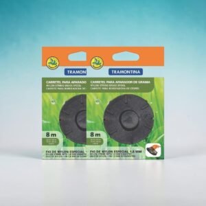 Carretel para Roçadeira Tramontina AP500-800 com Tampa e Mola Preto Nylon - Kit 2 Unidades