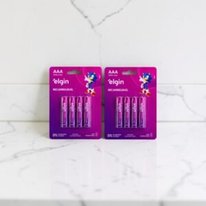 Pilha Recarregável 1000mAh 1,2V Elgin Kit 2 Caixas com 4 Unidades cada