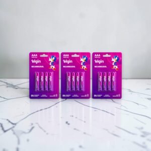 Pilhas Recarregáveis AA 1000mAh 1,2V Elgin - Kit 3 Pacotes com 4 Unidades