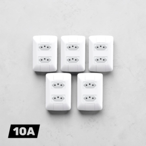 Kit de Tomadas Tramontina Dupla 2P+T com Placa 4x2 Aria 10A Branco - Tramontina | Instalação Prática