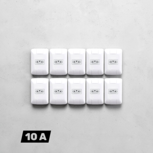 Tomadas 10A Kit 10 Simples 2P+T com Placa 4x2 Aria Branco - Tramontina | Instalação Completa